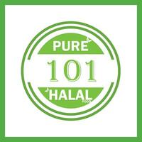 design with halal leaf design 101 vector