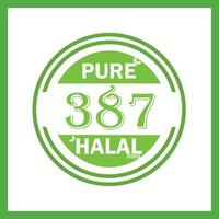 design with halal leaf design 387 vector