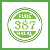 design with halal leaf design 387 vector