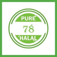 design with halal leaf design 78 vector