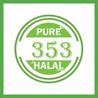 diseño con halal hoja diseño 353 vector