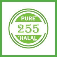 design with halal leaf design 255 vector