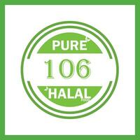 design with halal leaf design 106 vector