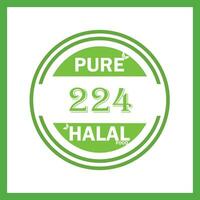 design with halal leaf design 224 vector