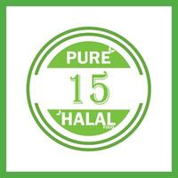 design with halal leaf design 15 vector