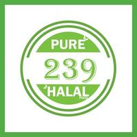 design with halal leaf design 239 vector