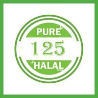 design with halal leaf design 125 vector