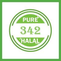 design with halal leaf design 342 vector