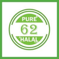 diseño con halal hoja diseño 62 vector