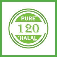 design with halal leaf design 120 vector