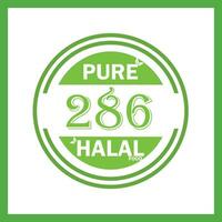 design with halal leaf design 286 vector