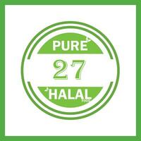 design with halal leaf design 27 vector