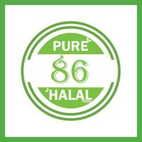 design with halal leaf design 86 vector