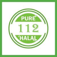 diseño con halal hoja diseño 112 vector