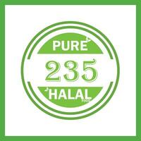 design with halal leaf design 235 vector