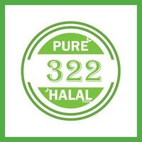 design with halal leaf design 322 vector