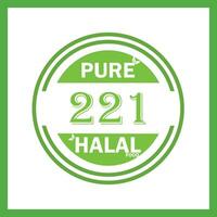 design with halal leaf design 221 vector