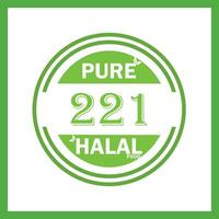 design with halal leaf design 221 vector