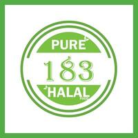 design with halal leaf design 183 vector