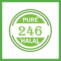 design with halal leaf design 246 vector