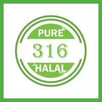 design with halal leaf design 316 vector