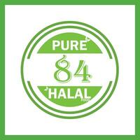 design with halal leaf design 84 vector