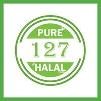 design with halal leaf design 127 vector