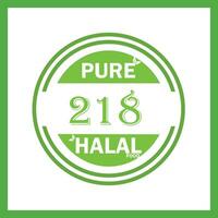 design with halal leaf design 218 vector