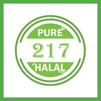 design with halal leaf design 217 vector