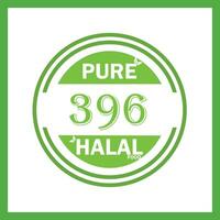 design with halal leaf design 396 vector