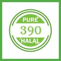 design with halal leaf design 390 vector