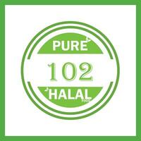 design with halal leaf design 102 vector