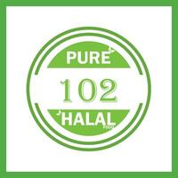 design with halal leaf design 102 vector