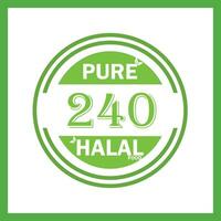 design with halal leaf design 240 vector