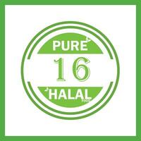 diseño con halal hoja diseño dieciséis vector