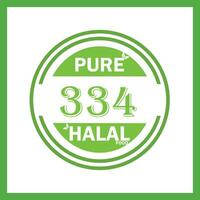 design with halal leaf design 334 vector
