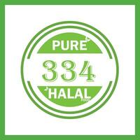 design with halal leaf design 334 vector