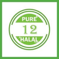 design with halal leaf design 12 vector