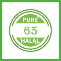 design with halal leaf design 65 vector