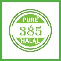 design with halal leaf design 385 vector