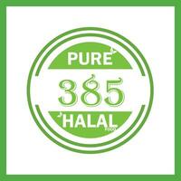 design with halal leaf design 385 vector