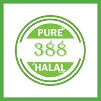 design with halal leaf design 388 vector
