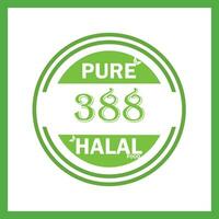 design with halal leaf design 388 vector