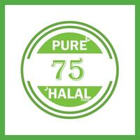 design with halal leaf design 75 vector