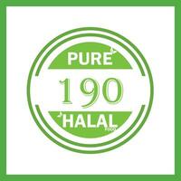 design with halal leaf design 190 vector