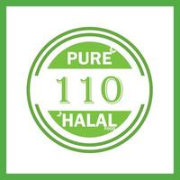 design with halal leaf design 110 vector