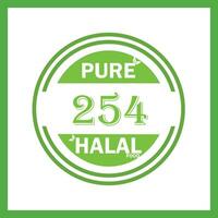 design with halal leaf design 254 vector