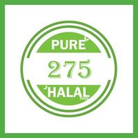 design with halal leaf design 275 vector