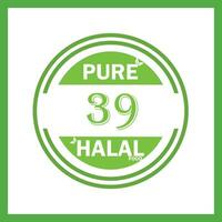 design with halal leaf design 39 vector