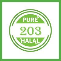 diseño con halal hoja diseño 203 vector